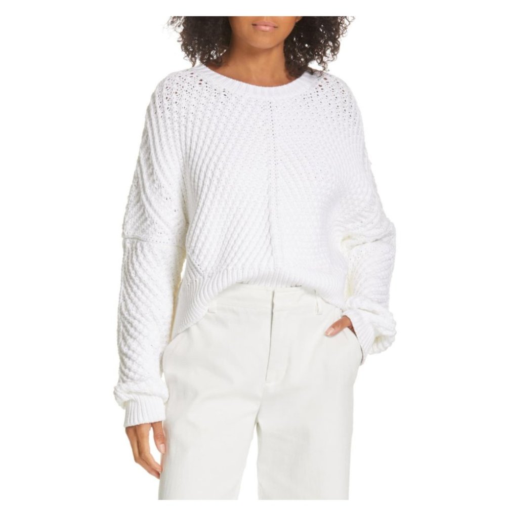 Vince White Rib Knit Sweater